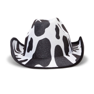 4 Pack Black and White Cow Print Cowboy Hat for Adults (One Size)