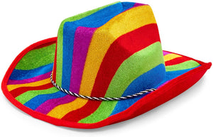 Rainbow Cowboy Hat for Pride Parade, Costume Party (Adults One Size)