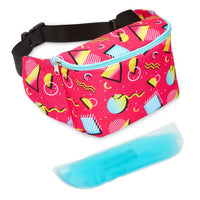 Retro 90's Fanny Pack for Teens, Insulated Waist Bag Cooler with Adjustable Strap for School, Pink (9 x 6 In)