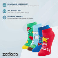4-Pair Video Game Lovers Low Cut Socks for Boys, Fun Gift Set (Size 4-10)
