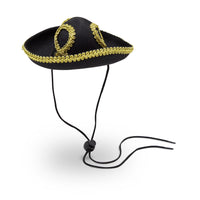 Mini Dog Sombrero Party Hat for Cinco De Mayo, Small Pet Fiesta Costume (Black)