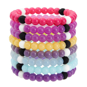 8 Pack of Beaded Bracelets for Party Favors, VSCO Color Changing Jewelry (Silicone, 2.6x0.3 in)
