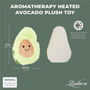 Heatable Avocado Stuffed Doll, Microwavable Body Warmer Heating Pad, Hot & Cold Aromatherapy Weighted Doll for Pain Relief Therapy
