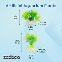 Artificial Aquarium Plants for Fish Tanks and Aquariums (Green, 3 Sizes, 4 Pieces)
