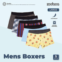 Boxer Brief Underwear for Men in 5 Designs (Size Large, 5 Pack)