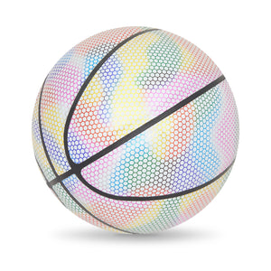 Glow in the Dark Basketball and Pump Set, Holographic Ball (9.5 In, 3 Pieces)
