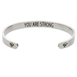 Inspirational Wrist Cuff Bracelet for Women, You Are Strong (2.6x2 In)