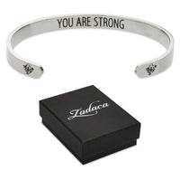 Inspirational Wrist Cuff Bracelet for Women, You Are Strong (2.6x2 In)