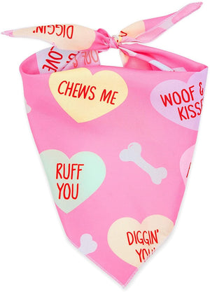 Valentine Dog Bandanas for Large Pets, 6 Designs (25.25 x 12.5 in, 6 Pack)