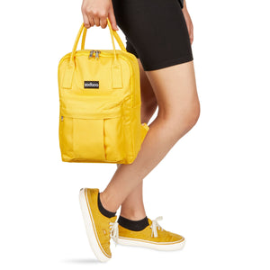 Mini Square Backpack for Women, Small Mango Yellow Bag (9 x 12 Inches)